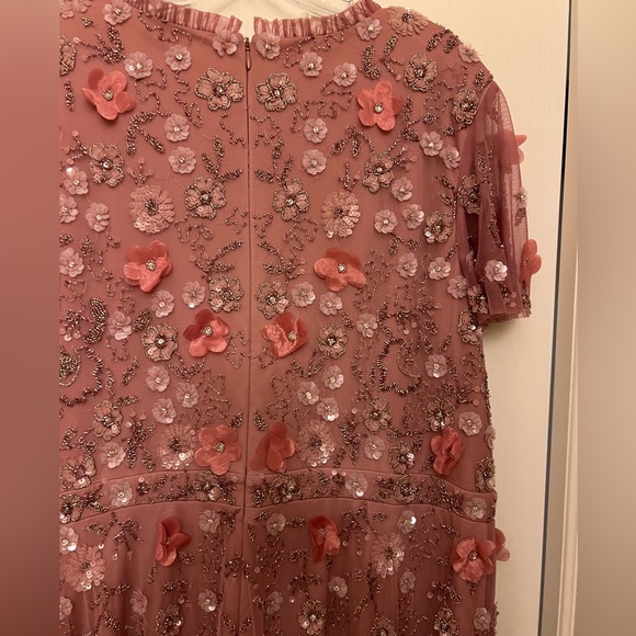 Mac Duggal Blush Floral Midi Dress - Picture 9 of 16